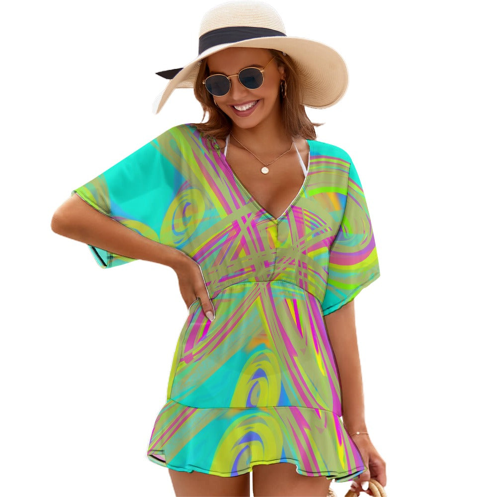 Ladies Thin Short Sleeve One Piece Dress