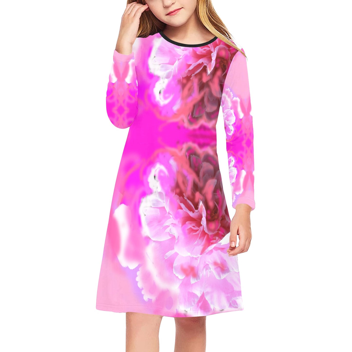 Langärmliges Kleid für Mädchen