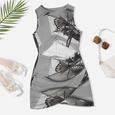 Navel-Baring Cross-Fit Hip Skirt