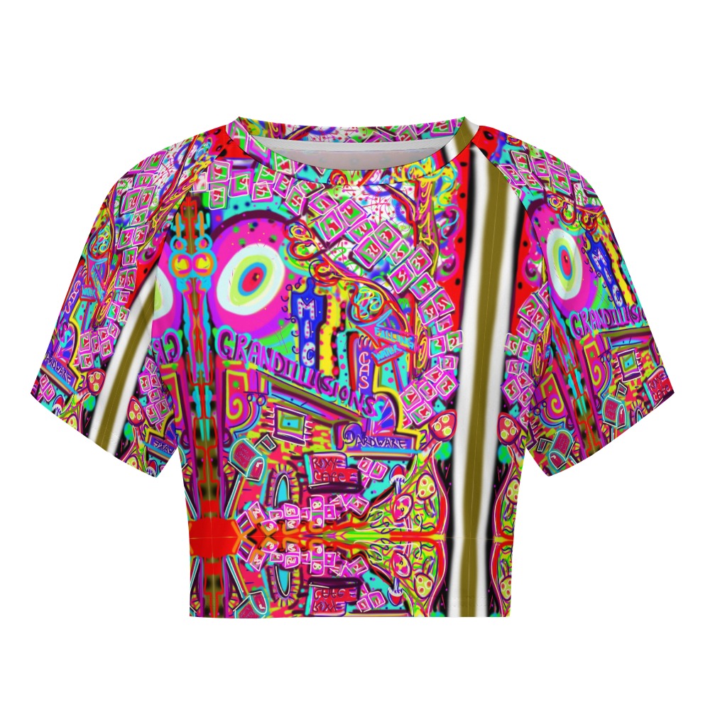 Short sleeved navel exposed