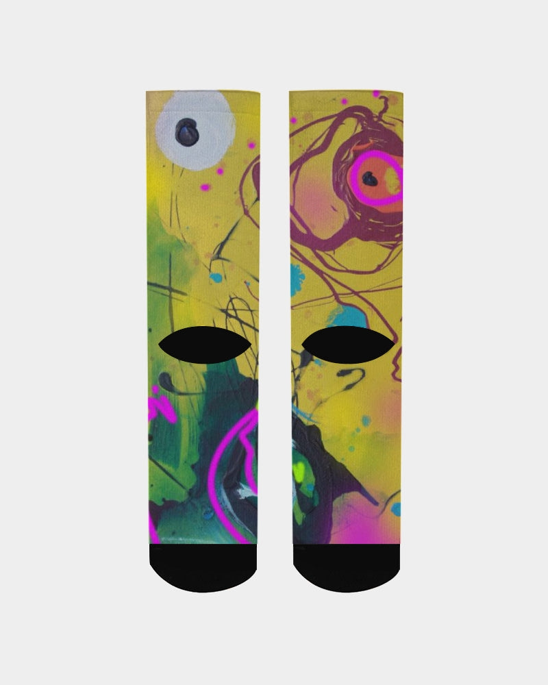 Abstract Yellow Men's Socks