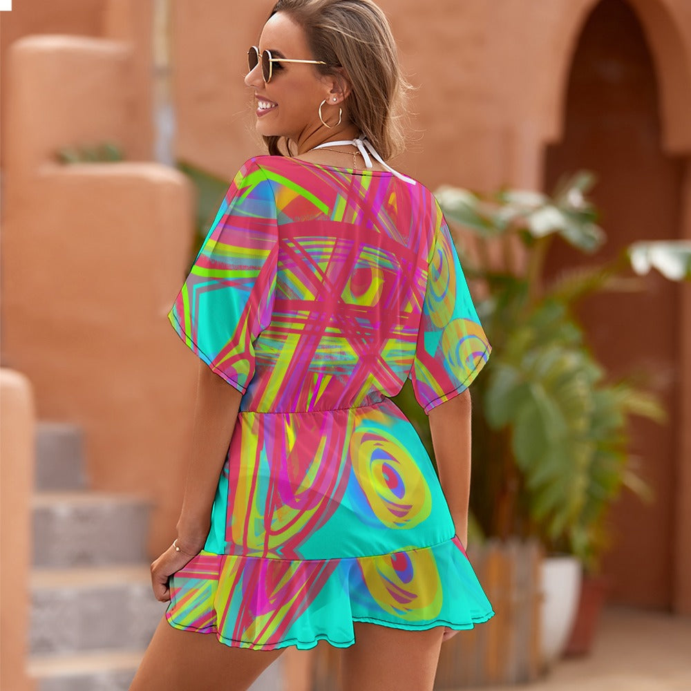 Ladies Thin Short Sleeve One Piece Dress