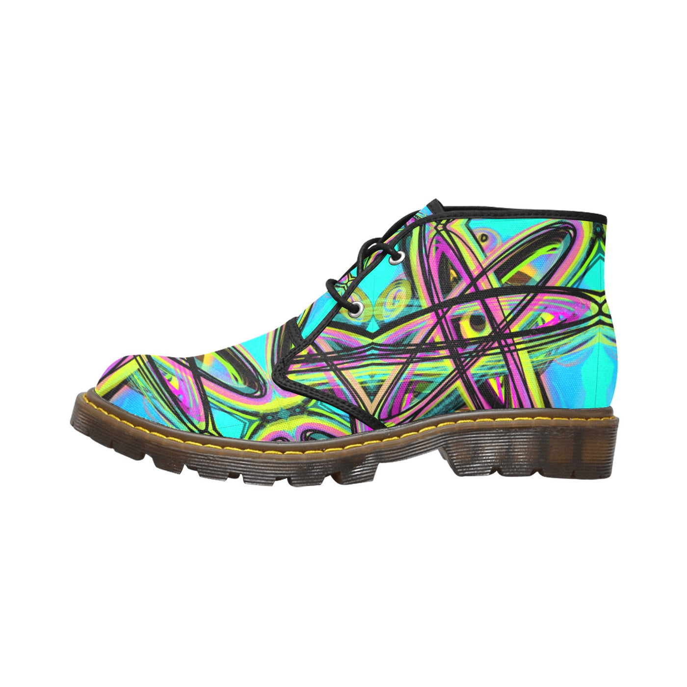 Men's Canvas Chukka Boots abstract art