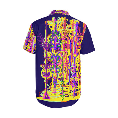 Men's Short Sleeve Shirt With Lapel Collar