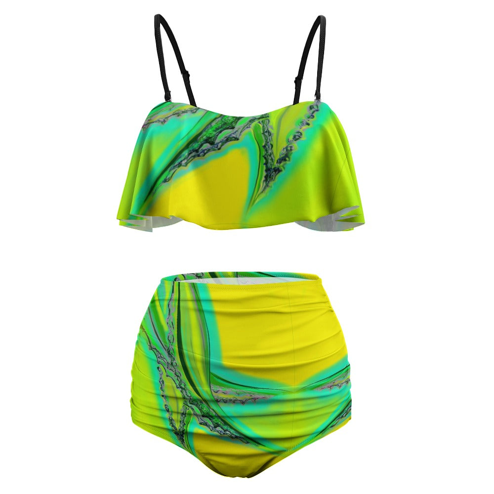 Colorful Ladies Loose Top Bikini Swimsuit
