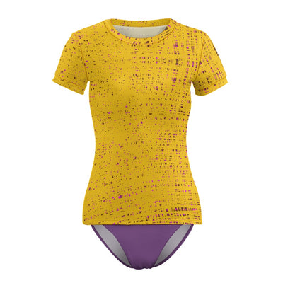 Short Sleeve Two Piece Bikini Swimsuit