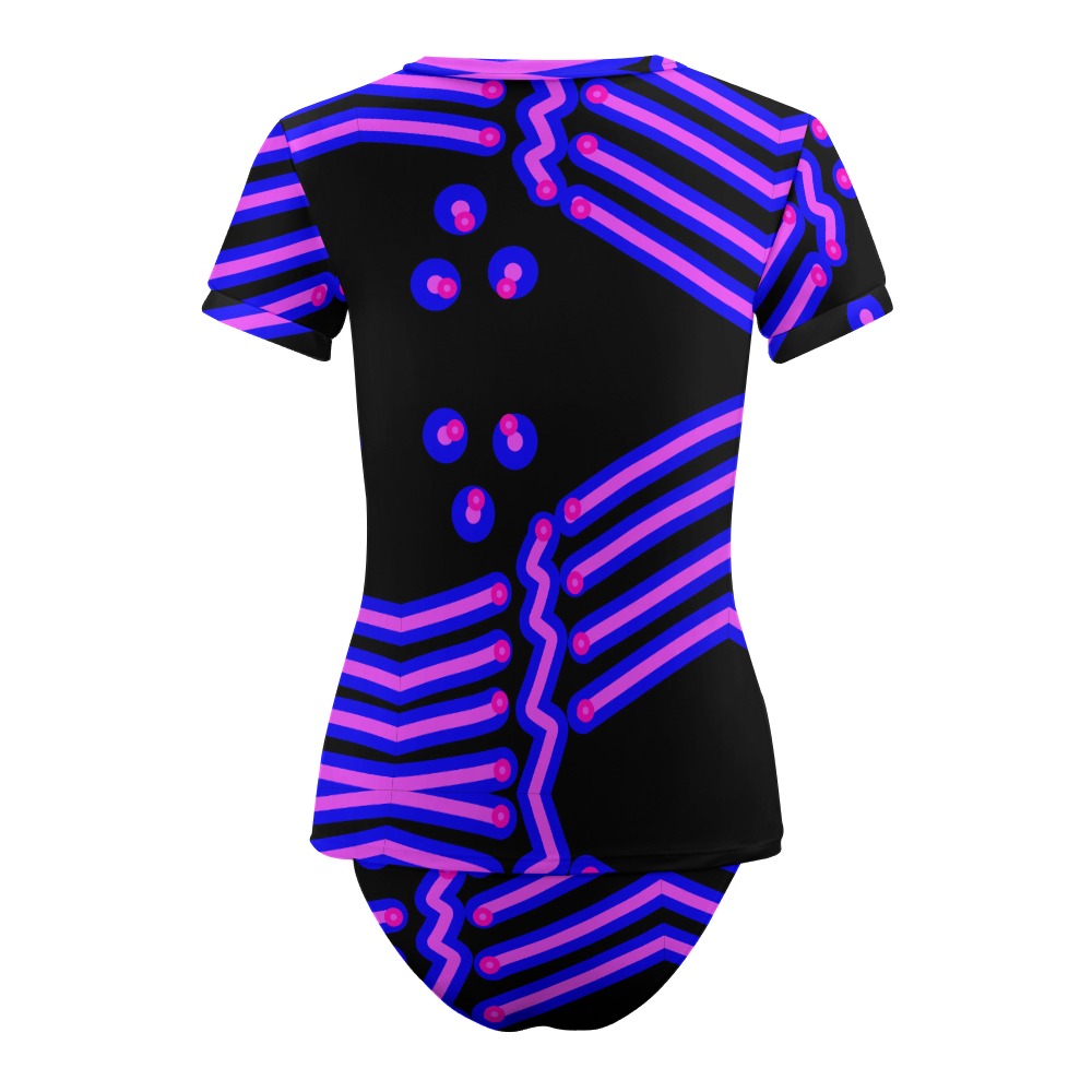 Short Sleeve Two Piece Bikini Swimsuit