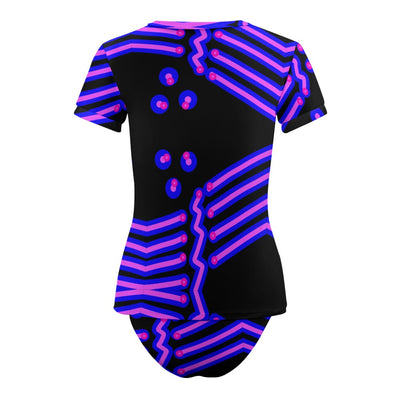 Short Sleeve Two Piece Bikini Swimsuit