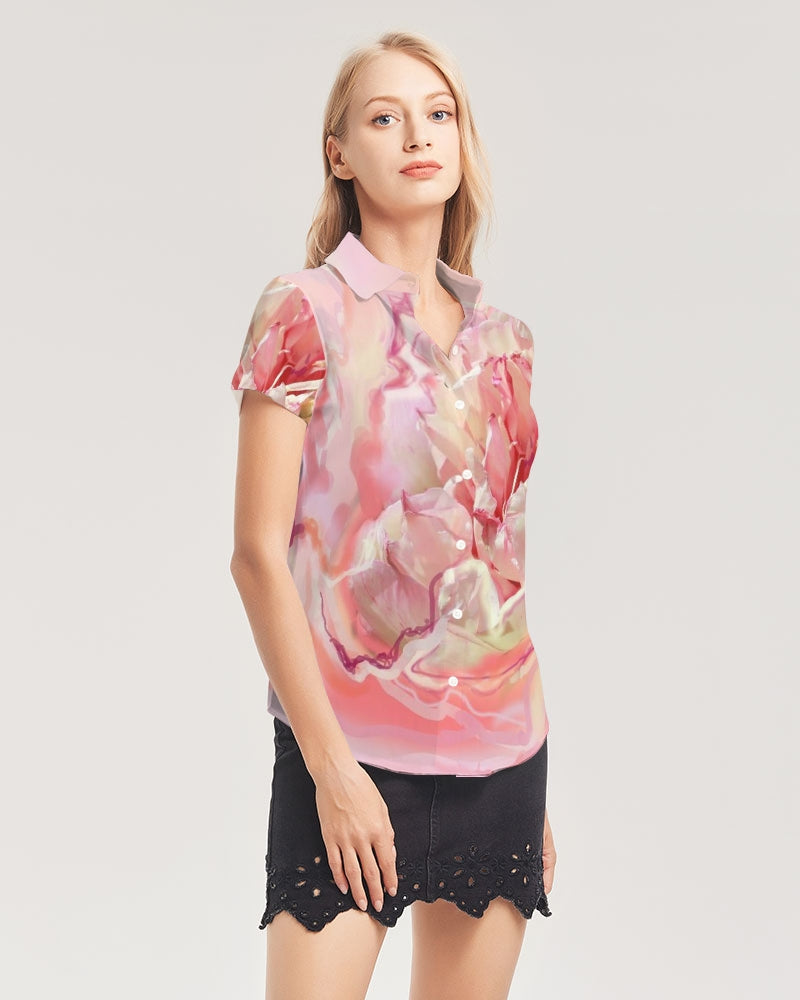 Women's Short Sleeve Button Up