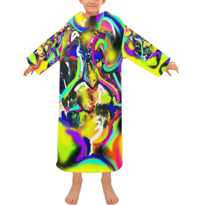 Blanket Robe with Sleeves for Kids