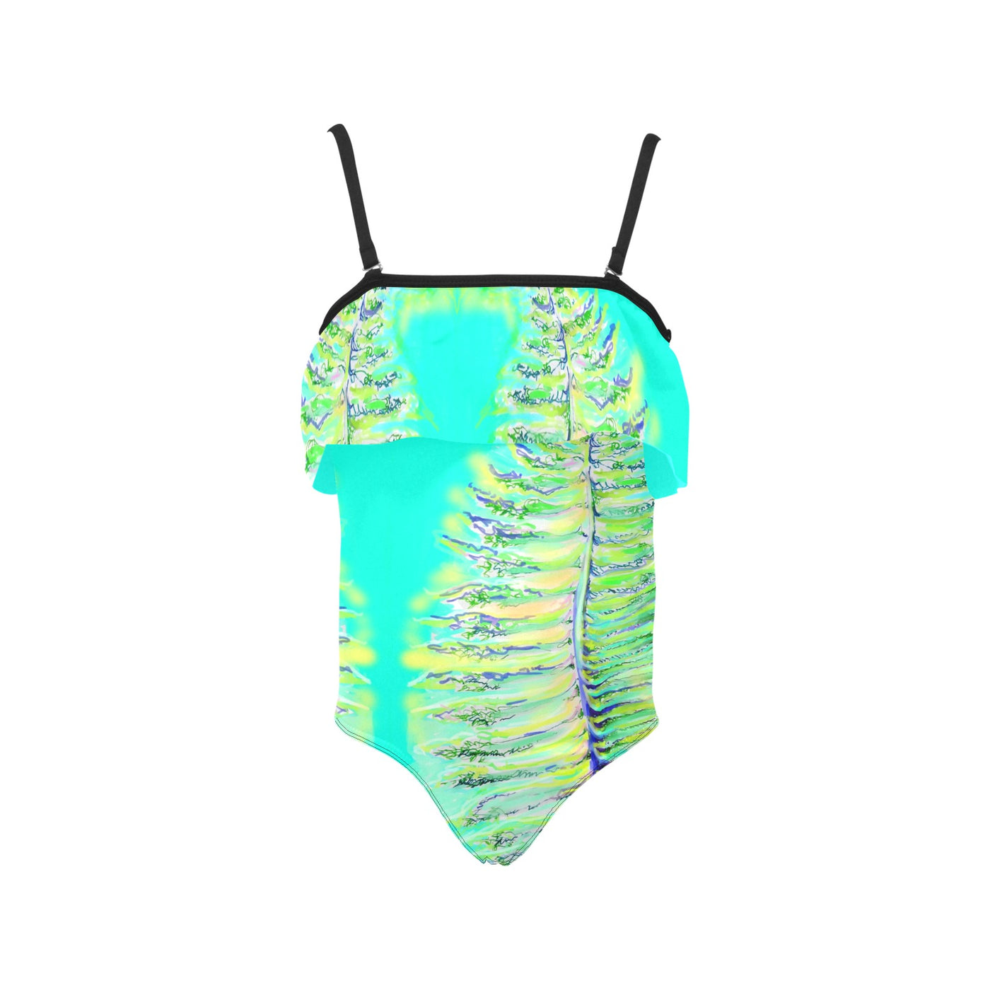 Kids' Spaghetti Strap Ruffle Swimsuit