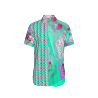 Green Peony Floral Men's Shirt — Original Artwork | ArtistDione